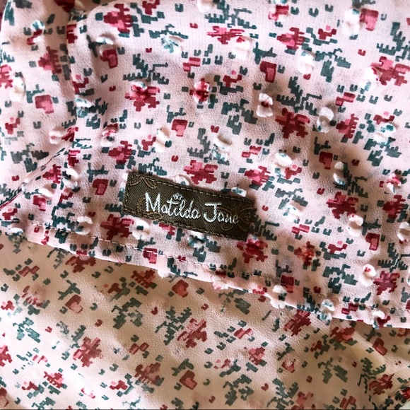 Matilda Jane Chelsea 3/4 Sleeve Floral Blouse M - Picture 8 of 11